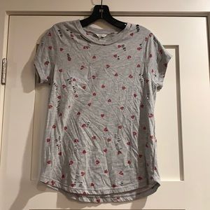Lucky Brand Graphic Tee with Hearts and Distressed